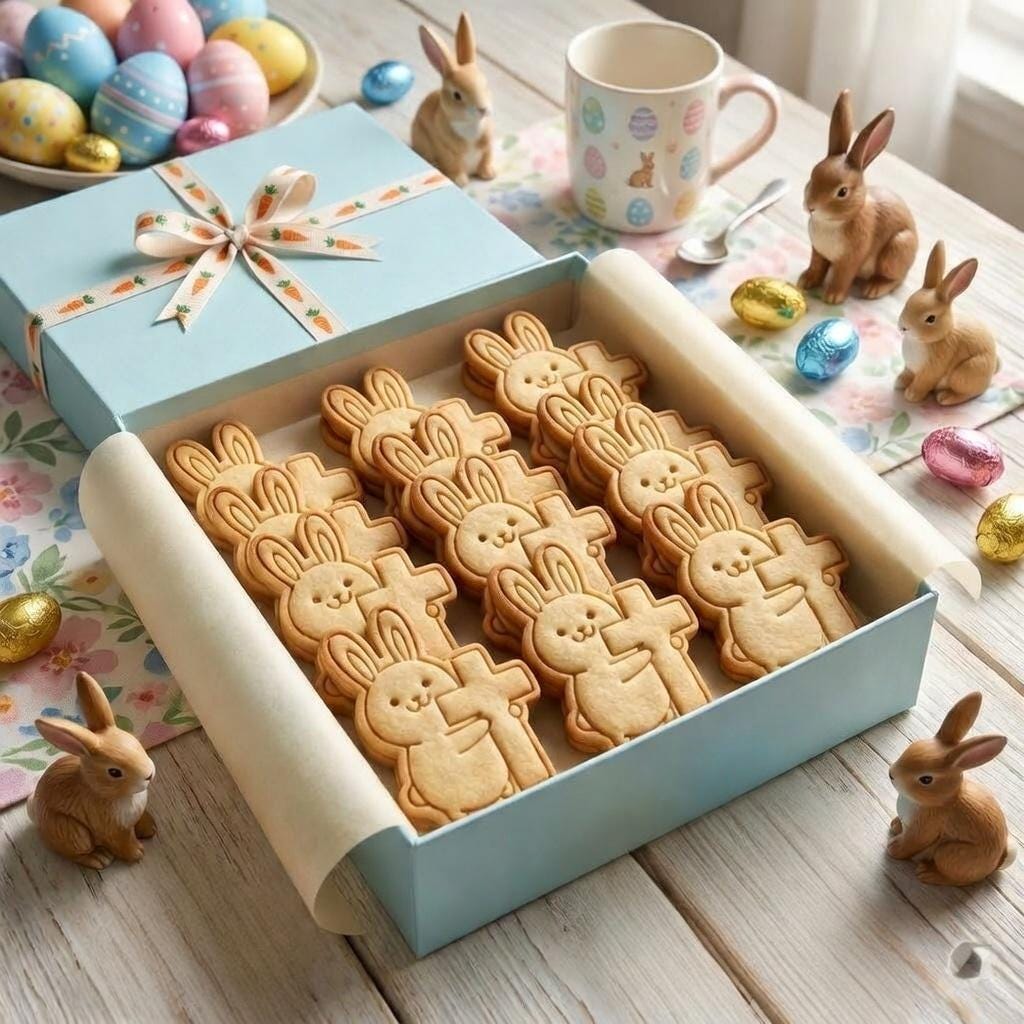 Christian Easter Bunny Cookie Cutter & Stamp, Bunny with Cross Cookie Cutter, Religious Easter Cookie Stamp, Easter Cookies