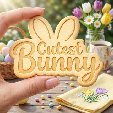 Cutest Bunny Cookie Cutter & Stamp, Easter Rabbit Cookie Stamp, Egg Cookie Cutter, Easter Cookie Gift