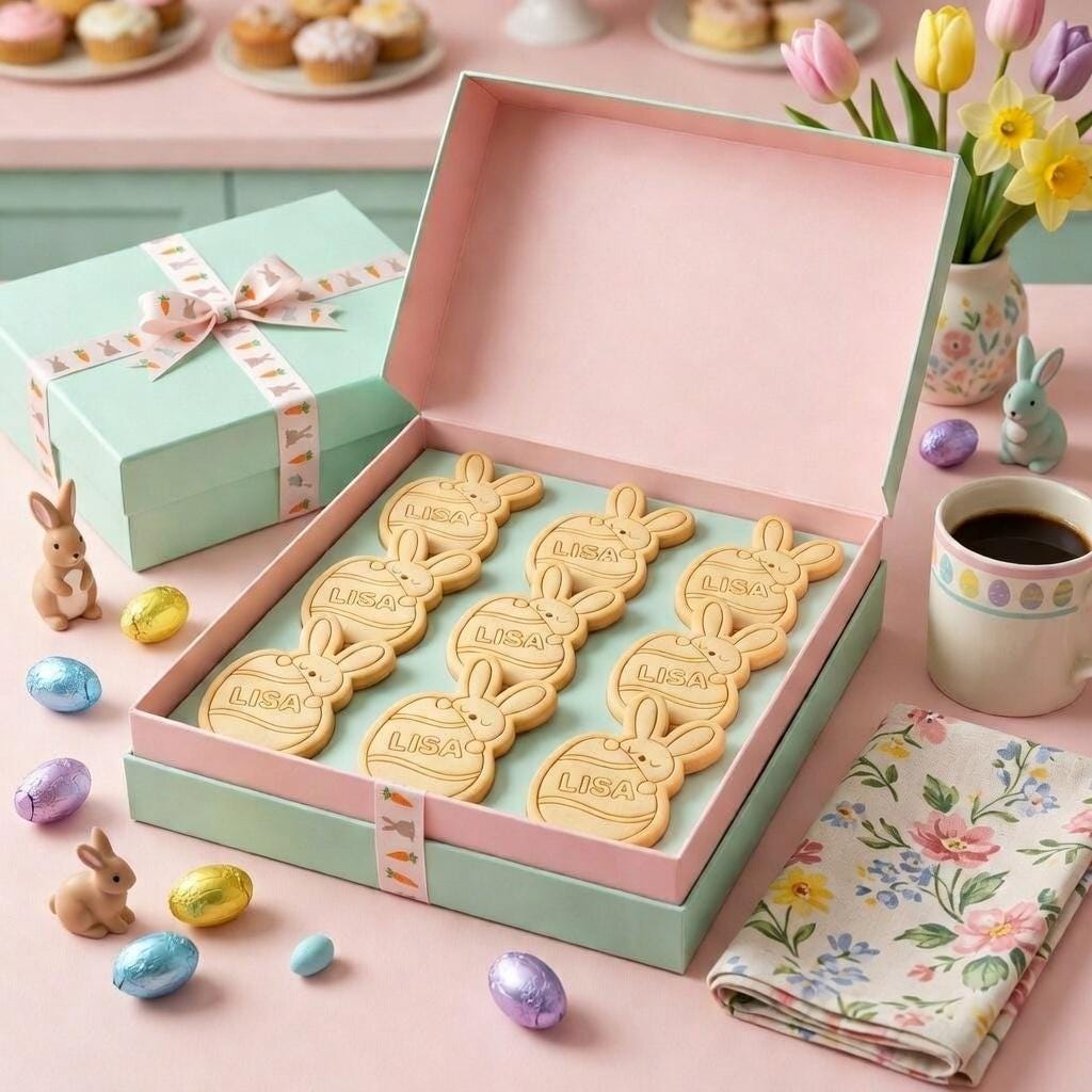 Personalized Easter Bunny Cookie Cutter & Stamp, Custom Name Easter Egg Cookie Stamp, Bunny Name Cookie Cutter