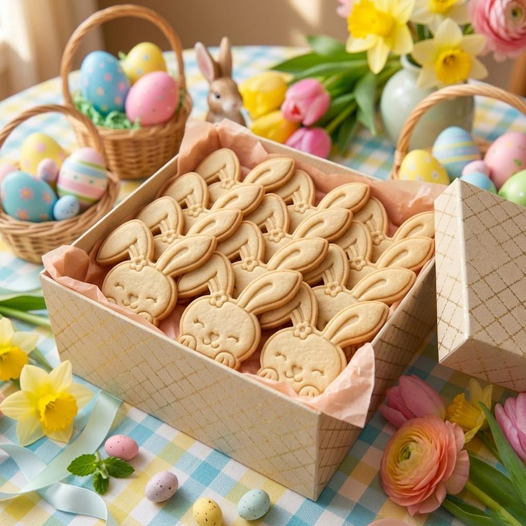 Cute Rabbit With Froral Easter Cutter Stamp, Easter Day Gifts, Bunny Cutter, Easter Baking, Rabbit Easter Cookie, Egg With Rabbit