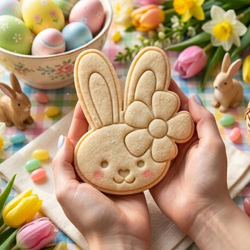 Easter Rabbit Floral Cutter & Stamp, Easter Day Gifts, Bunny Cutter, Easter Baking, Rabbit Easter Cookie, Egg With Rabbit, Fondant Cutter