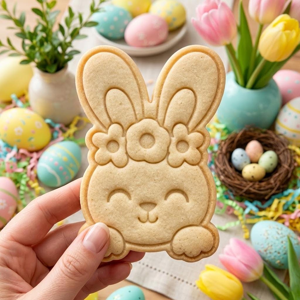 Easter Cute Rabbit Floral Cutter Stamp, Easter Day Gifts, Bunny Cutter, Easter Baking, Rabbit Easter Cookie, Egg With Rabbit, Fondant Cutter
