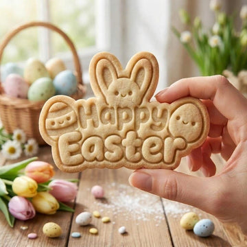 Happy Easter Cookie Cutter and Stamp, Easter Bunny Letter Cookie Cutter, Easter Text Cookie Stamp, Spring Easter Baking Tool