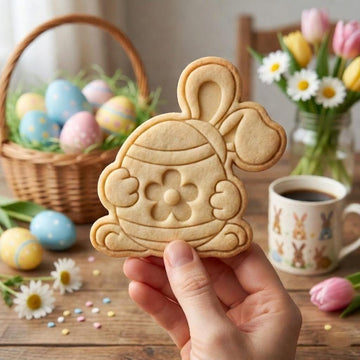 Easter Bunny Basket Cookie Cutter and Stamp, Bunny Basket Cookie Cutter, Easter Basket Rabbit Cookie Stamp, Spring Baking Tool