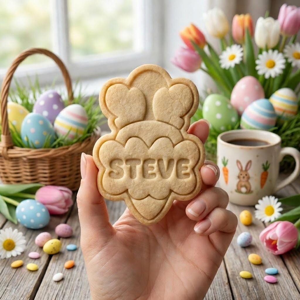 Personalized Carrot Bunny Cookie Cutter & Stamp, Easter Carrot Cookie Cutter with Name, Custom Carrot Bunny Cookie Stamp