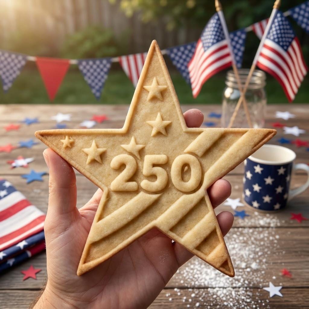 Star 250 Cookie Cutter& Stamp, America 250 Anniversary Cookie Stamp, USA 1776–2026 Patriotic Star Cutter, 4th of July Cookie Cutter