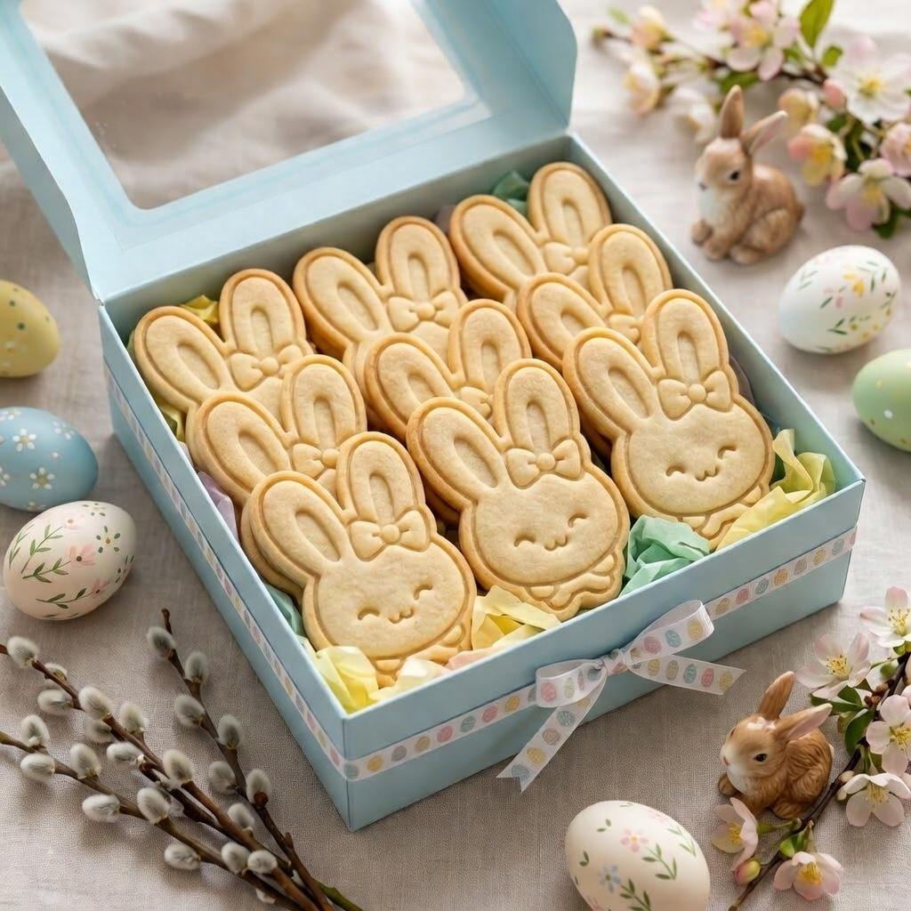 Cute Bunny Cookie Cutter & Stamp with Bow, Easter Bunny Cookie Stamp, Easter Bunny Cookie Cutter