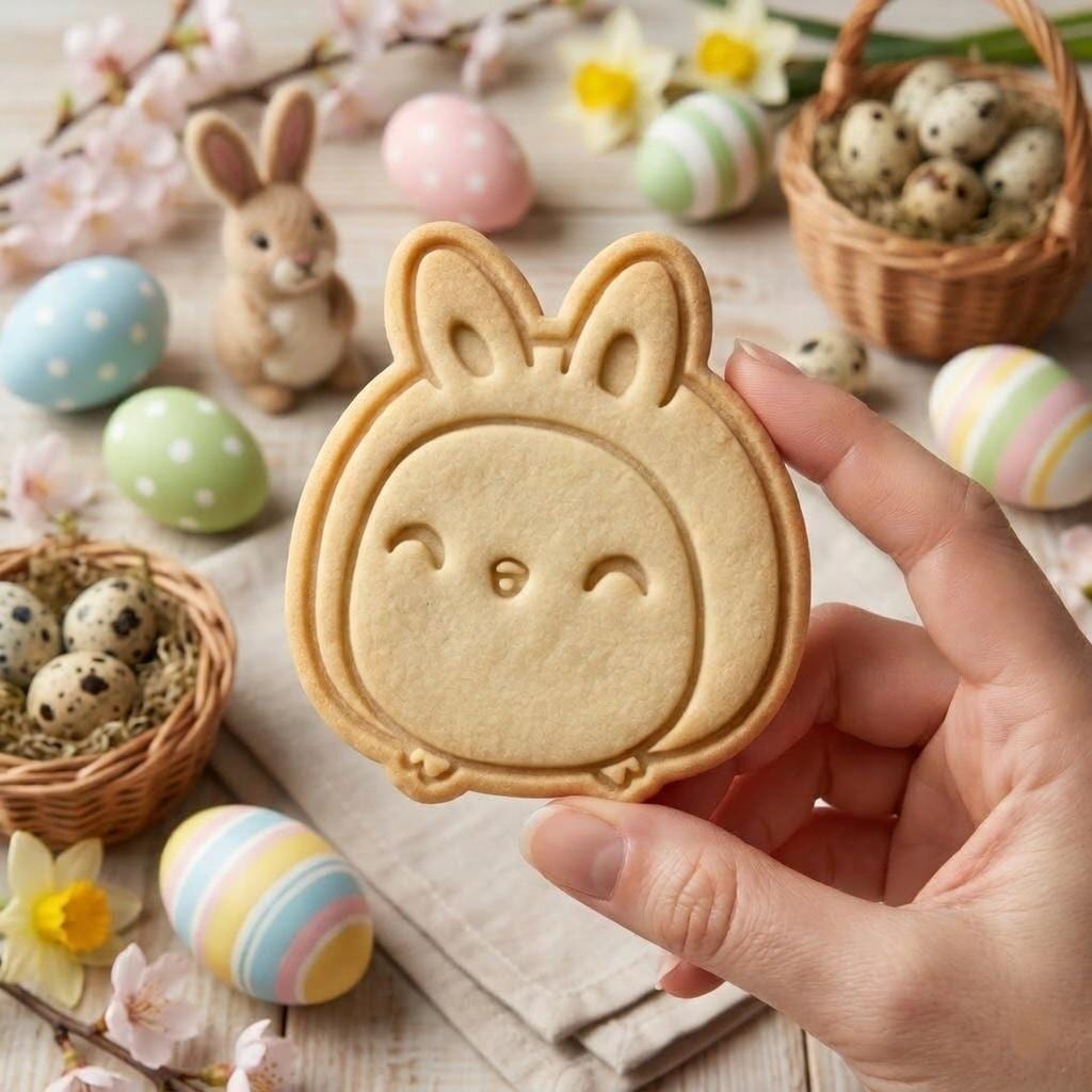 Easter Chick Bunny Cookie Cutter & Stamp, Chick with Bunny Ears Cookie Cutter, Cute Easter Cookie Stamp