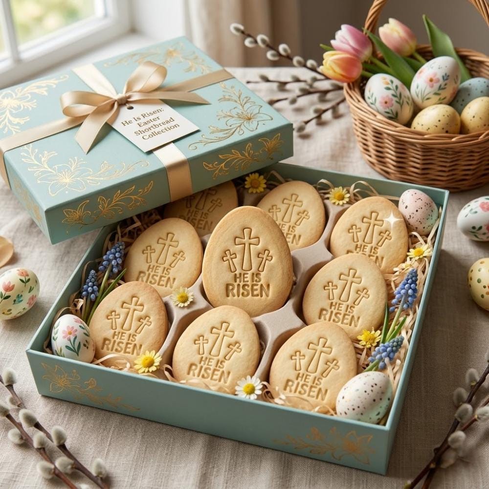 He Is Risen Easter Egg Cookie Cutter & Stamp, Christian Religious Biscuit Cutter, Risen Easter Cookie Stamp