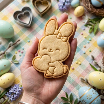 Bunny With Heart Cookie Cutter Stamp, Easter Day Gifts, Bunny Cutter, Easter Baking, Rabbit Easter Cookie, Rabbit Cutter, Fondant Cutter