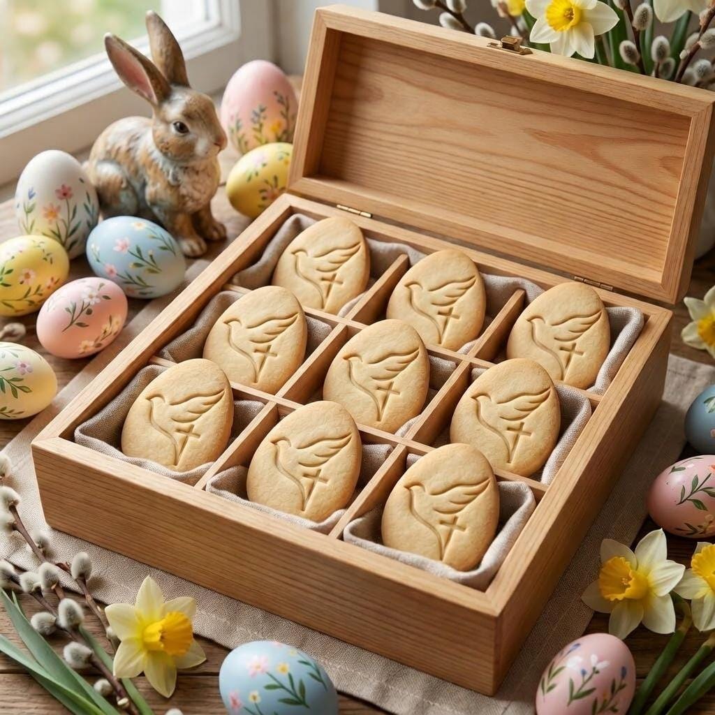 Easter Dove Cookie Stamp & Cutter, Christian Easter Cookie Stamp, Dove Cross Cookie Cutter, Religious Biscuit Stamp