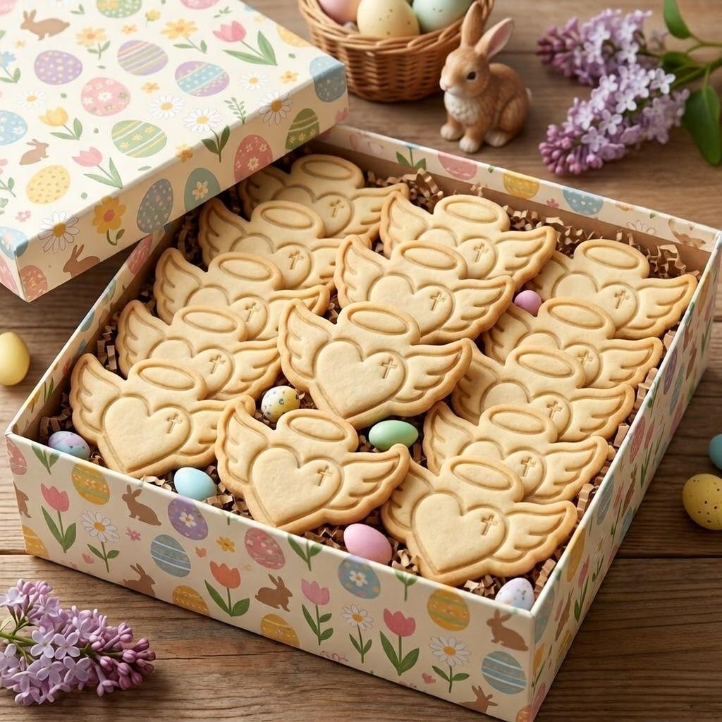 Angel Wings Cookie Cutter and Stamp, Easter Heart Cross Cookie Stamp, Christian Religious Biscuit Cutter