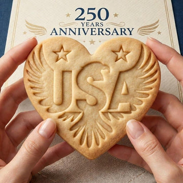 USA 250 Cookie Cutter and Stamp, 250th Anniversary Cookie Stamp, Independence Day Heart Biscuit Cutter