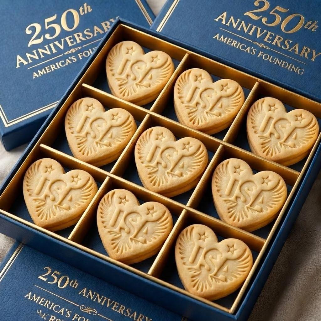 USA 250 Cookie Cutter and Stamp, 250th Anniversary Cookie Stamp, Independence Day Heart Biscuit Cutter