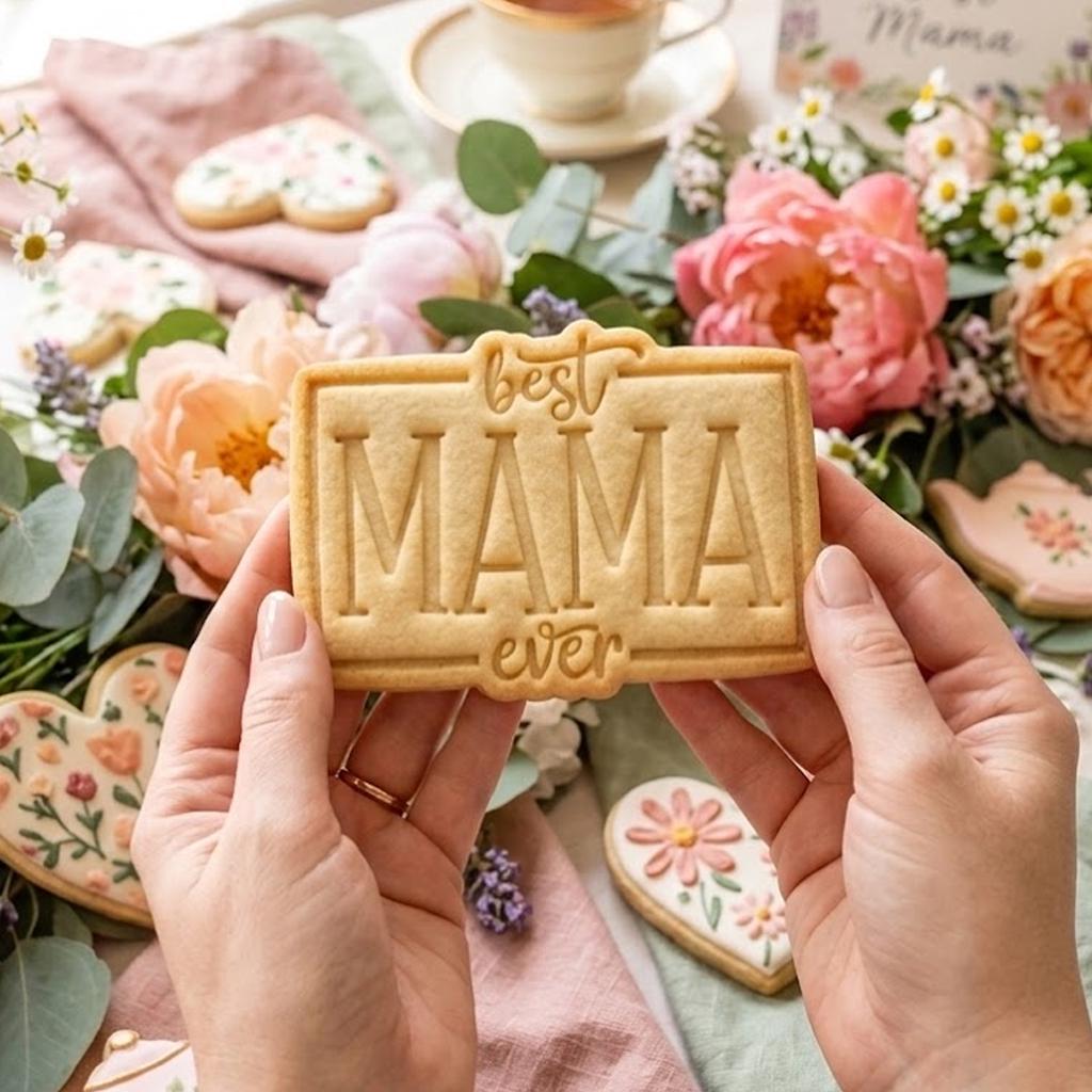 Custom Text MAMA Cookie Cutter & Stamp, MAMA Cookie Cutter, Custom Mom, Cookie Stamp, Fondant Cutter, Mother day Gifts, Gift For Mom