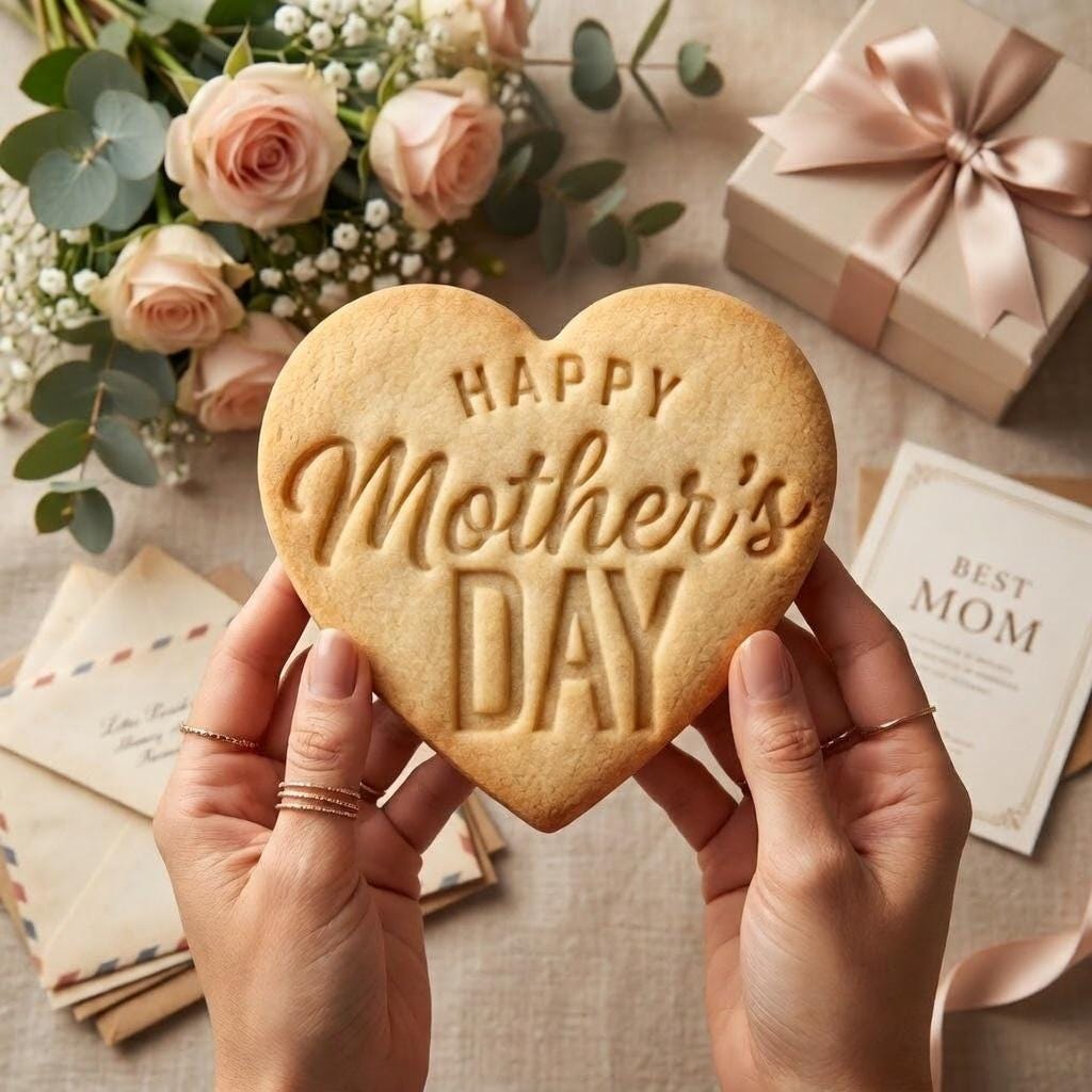 Happy Mothers Day Cookie Cutter & Stamp, Heart Cookie Cutter, Cookie Stamp Gift for Mom