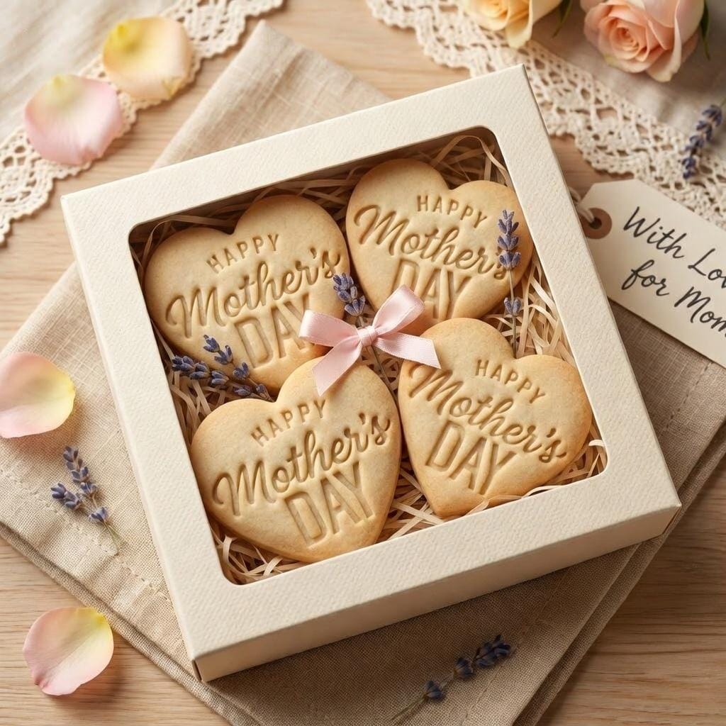 Happy Mothers Day Cookie Cutter & Stamp, Heart Cookie Cutter, Cookie Stamp Gift for Mom