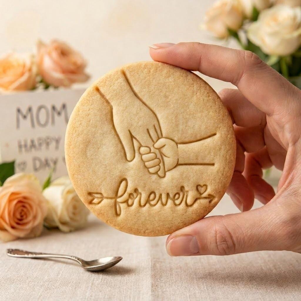 Forever Love Mom Cookie Cutter and Stamp, Mothers Day Cookie Stamp, Mom Gift Cookie Cutter