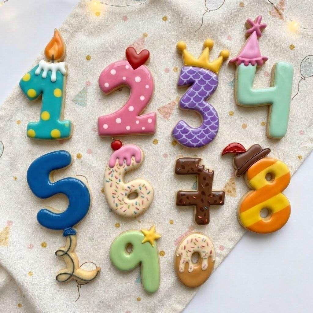 Number Cookie Cutter, Birthday Number Biscuit Cutter, Number Cookie Stamp for Kids