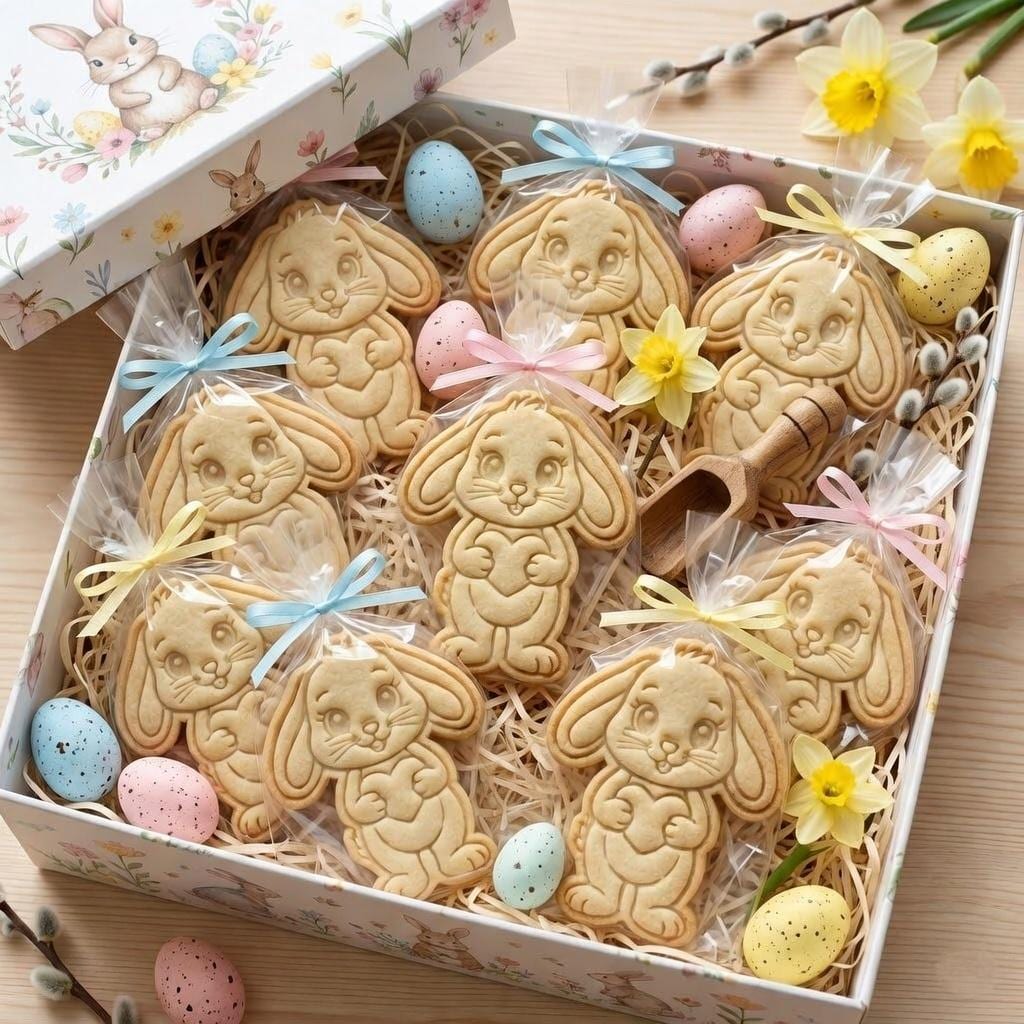 Easter Bunny Cookie Cutter and Stamp, Bunny Biscuit Embosser, Cute Rabbit Cookie Cutter Stamp for Easter Gift