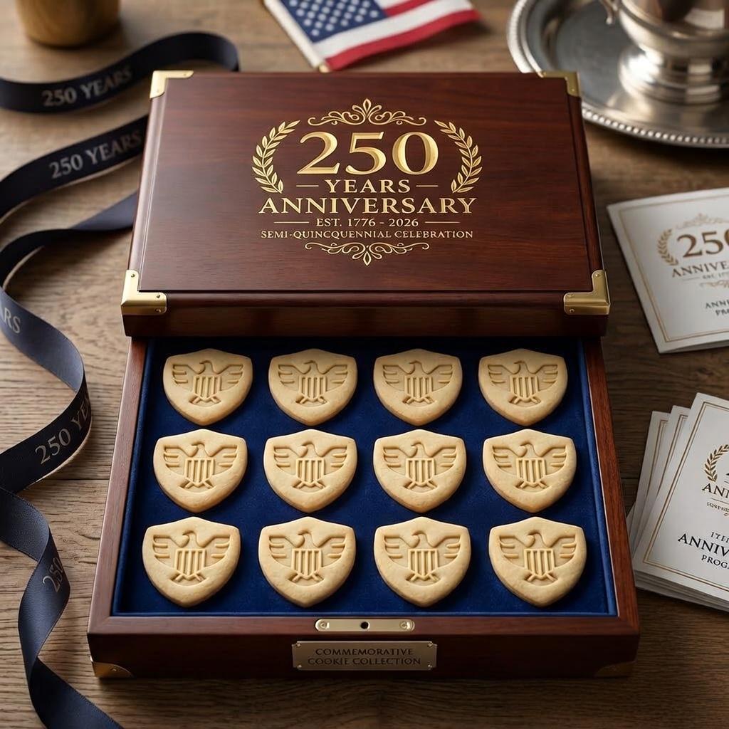 250 Years Anniversary Cookie Cutter & Stamp, USA 250 Eagle Cookie Stamp, 1776 2026 Patriotic Cookie Cutter, American Crest Baking Gift