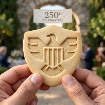 250 Years Anniversary Cookie Cutter & Stamp, USA 250 Eagle Cookie Stamp, 1776 2026 Patriotic Cookie Cutter, American Crest Baking Gift