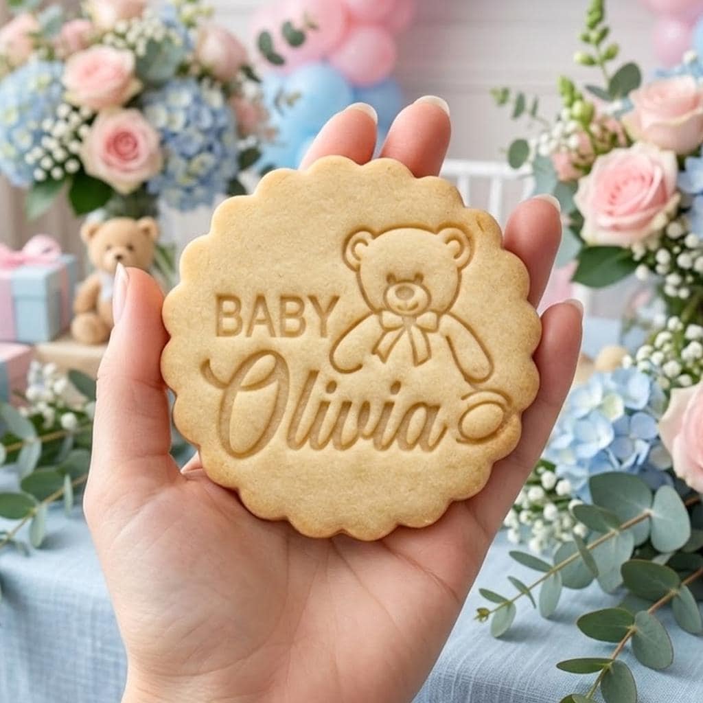 Custom Name Baby Cookie Cutter & Stamp, Personalized Name Cookie, Baby Shower Cutters, Cookie Cutter Stamp Set, Baby Gift, Birthday Barking