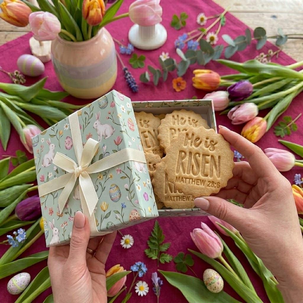 He is Risen Cookie Cutter, Happy Easter Day Cookie Cutter Stamp, Personalized Easter Cookie, Easter Day Gifts, Easter Baking, Matthew 28:6