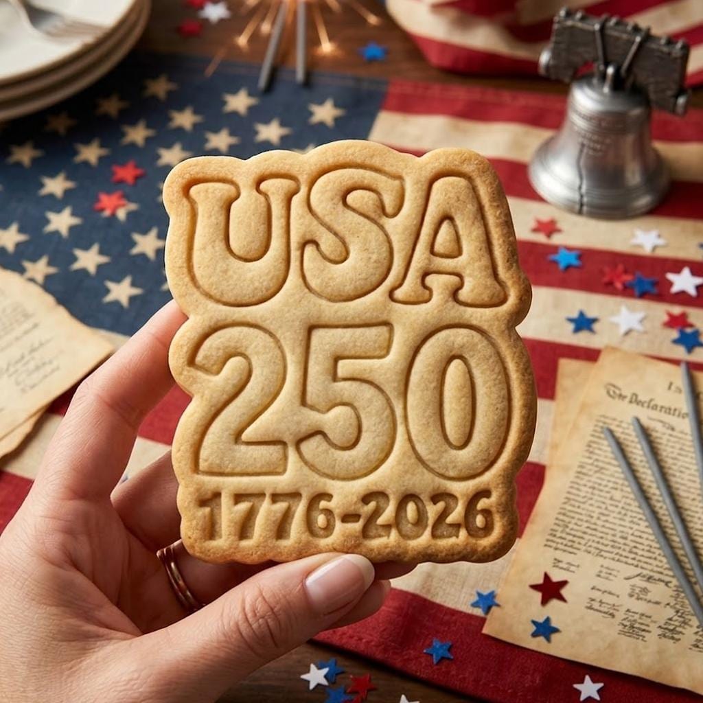 USA 250 Cookie, 250 American Cutter Stamp, USA 250th Anniversary, Patriotic Baking, Patriotic Cookie, Clay Cutter, Gift For Independence