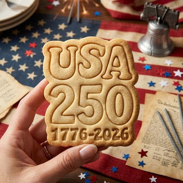USA 250 Cookie, 250 American Cutter Stamp, USA 250th Anniversary, Patriotic Baking, Patriotic Cookie, Clay Cutter, Gift For Independence