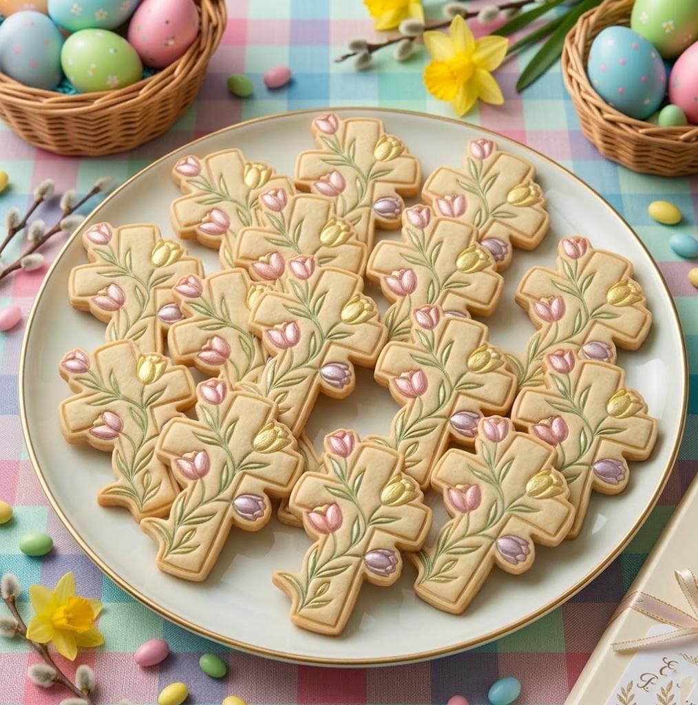 Cross with Tulip Flowers Cookie Cutter Stamp, Easter Day Gifts, Bunny Easter, Easter Baking, Rabbit Cookie, Tulip Cutter, Tulip Easter