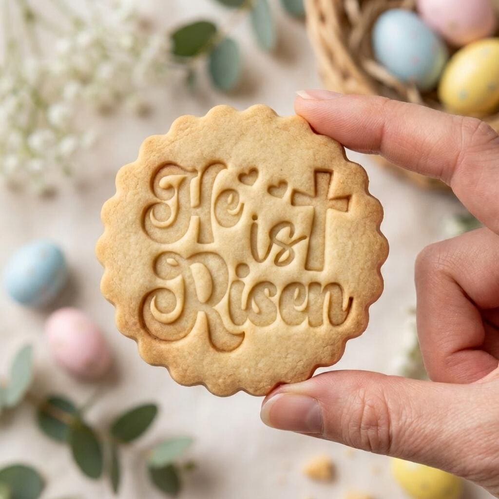 He Is Risen Cookie Cutter & Stamp, Easter Christian Cookie Cutter, Religious Easter Cookie Stamp, Jesus Resurrection Baking Gift