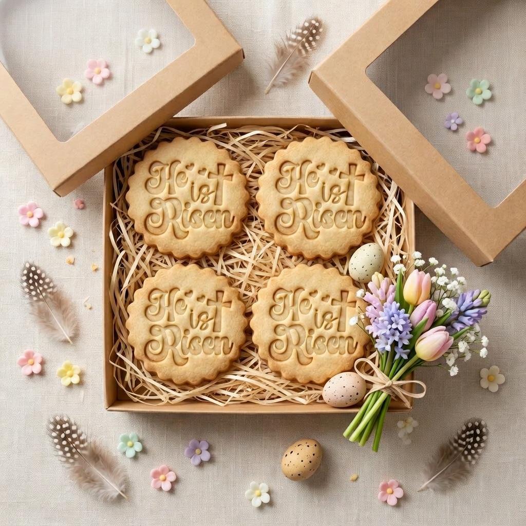 He Is Risen Cookie Cutter & Stamp, Easter Christian Cookie Cutter, Religious Easter Cookie Stamp, Jesus Resurrection Baking Gift