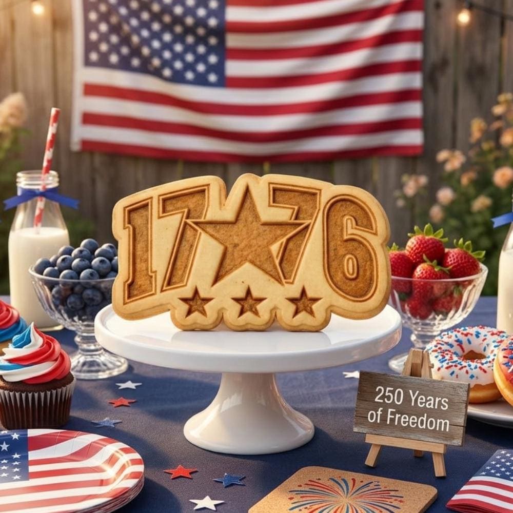 250 Years of Freedom America Cookie Cutter & Stamp, Patriotic 4th of July Cookie Cutter, Independence Day Stamp, USA Patriotic Cookies