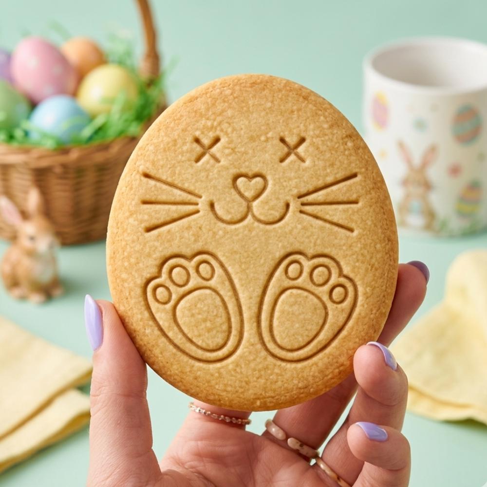 Easter Bunny Cookie Cutter & Stamp, Bunny Face Cookie Stamp, Easter Egg Cookie Cutter, Cute Bunny Cookie Stamp