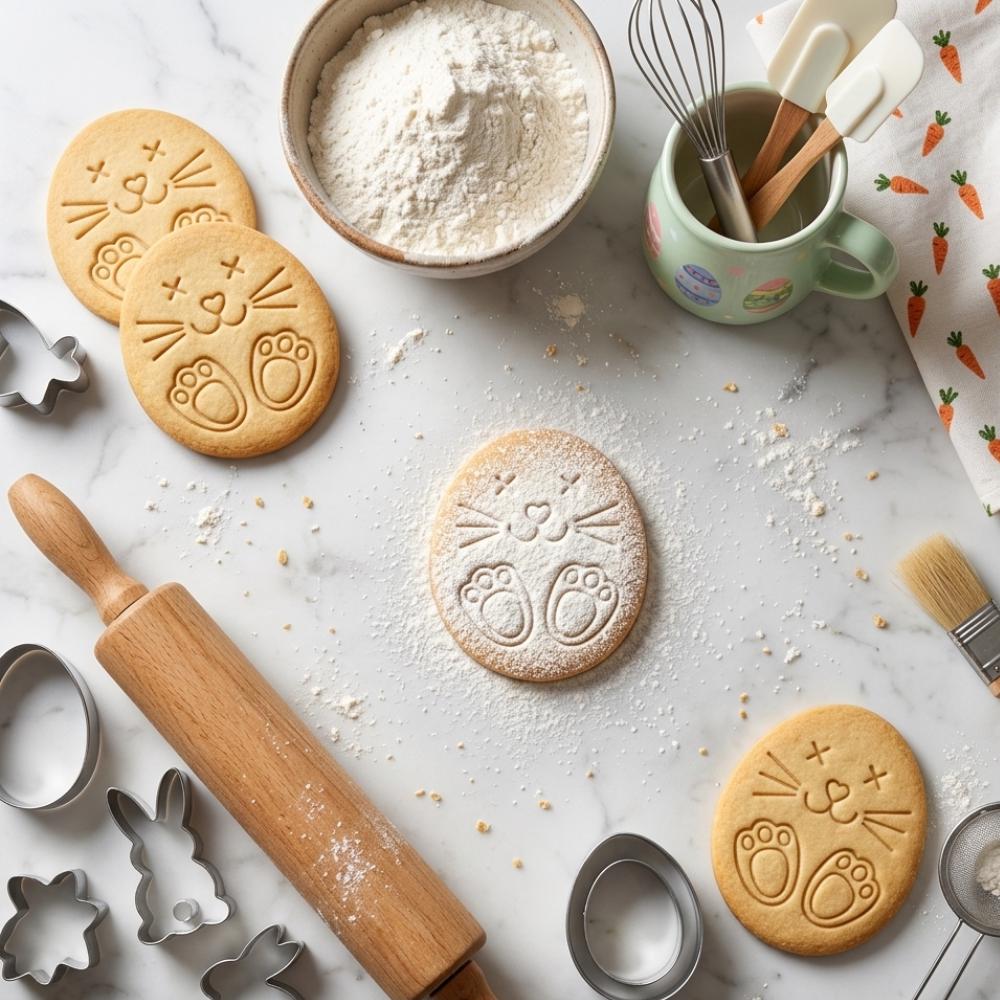 Easter Bunny Cookie Cutter & Stamp, Bunny Face Cookie Stamp, Easter Egg Cookie Cutter, Cute Bunny Cookie Stamp