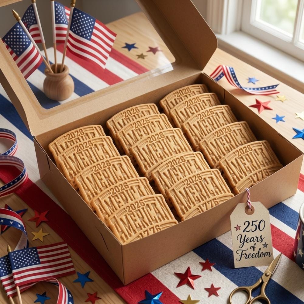 America 1776 -2026 Cookie Cutter & Stamp, Patriotic Cookie Cutter, 4th of July Cookie Stamp, Independence Day Cutter, USA Patriotic Gift