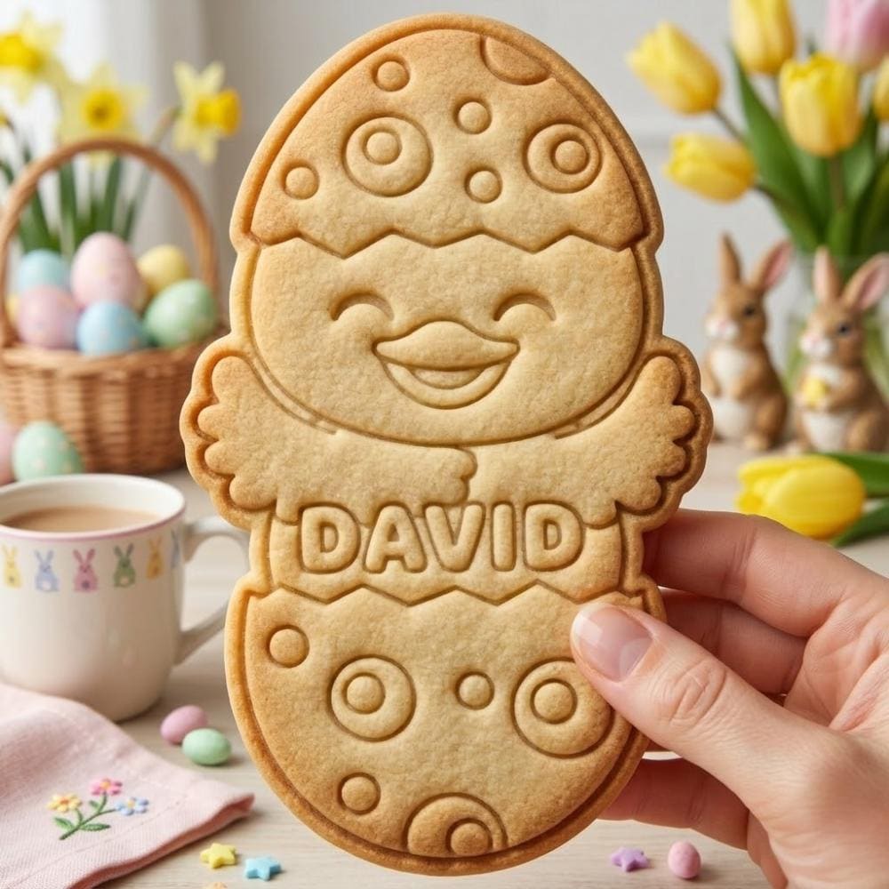 Personalized Easter Chick Cookie Cutter & Stamp, Custom Name Easter Cookie Cutter, Chick Cookie Stamp, Easter 2026 Cookie Stamp