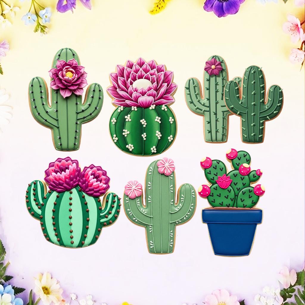 Cactus Cookie Cutters Set, Succulent Cookie, Succulent Bridal Shower, Mother’s Day Cookie, Mother’s Gifts, 3D Printed Baking Shapes