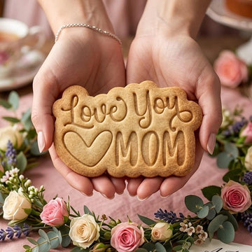 Love You Mom With Heart Cookie Cutter & Stamp, MAMA Cookie Cutter, Custom Mom, Fondant Cutter, Mother's Day Gifts, Floral Cutter