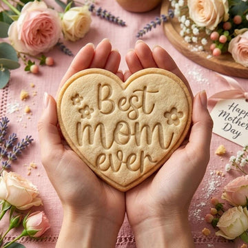 Best Mom Ever With Heart Cookie Cutter & Stamp, MAMA Cookie Cutter, Custom Mom, Cookie Stamp, Fondant Cutter, Mother's Day Gifts, Heart MAMA