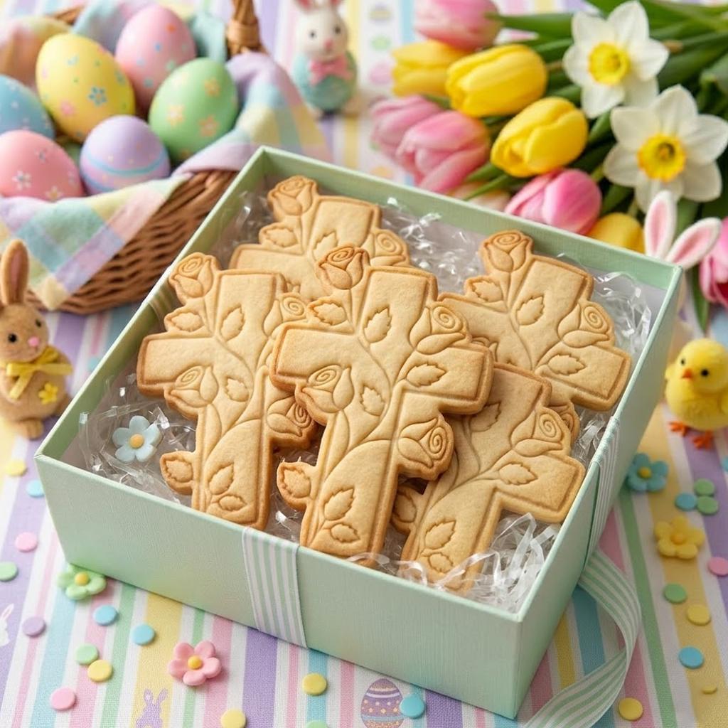 Cross with Rose Floral Cookie Cutter Stamp, Easter Day Gifts, Bunny Easter, Easter Baking, Rabbit Cookie, Rabbit Easter Cookie, Cross Cutter