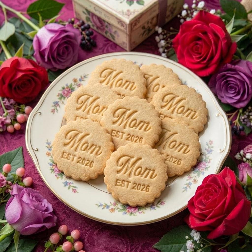 Custom Mom Est 2026 Cookie Cutter & Stamp, MAMA Cookie Cutter, Happy Mothers Day, Cookie Stamp, Fondant Cutter, Mother's Day Gifts