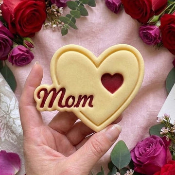 Mom With Heart Cookie Cutter & Stamp, Mom Cookie Cutter, Happy Mother's Day, Cookie Stamp, Fondant Cutter, Mother's Day Gifts, Love You Mom