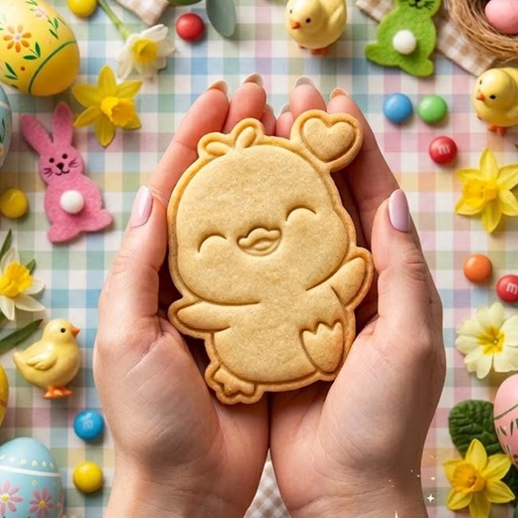 Chick With Heart Cute Easter Cookie Cutter Stamp, Easter Day Gifts, Bunny Cutter, Easter Baking, Rabbit Easter Cookie, Rabbit Clay Cutter
