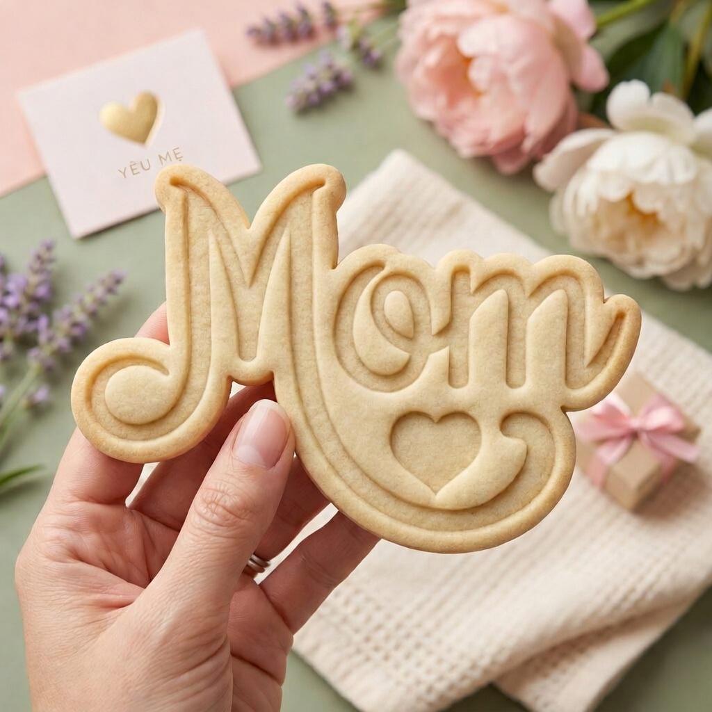 Mom Heart Cookie Cutter & Stamp, Happy Mother's Day Cookie Stamp, Mama Heart Cookie Cutter, Mother's Day Cookie Stamp, Mom Cookie Cutter Set