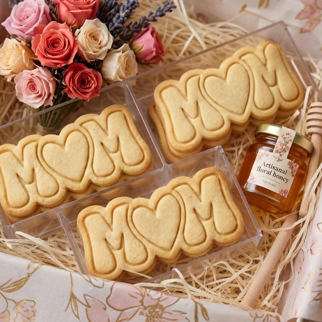 Mom Heart Mother's Day Cookie Cutter & Stamp, Mama with Heart Cookie Stamp, Mama Cookie Cutter Set, Mom Cookie Stamp