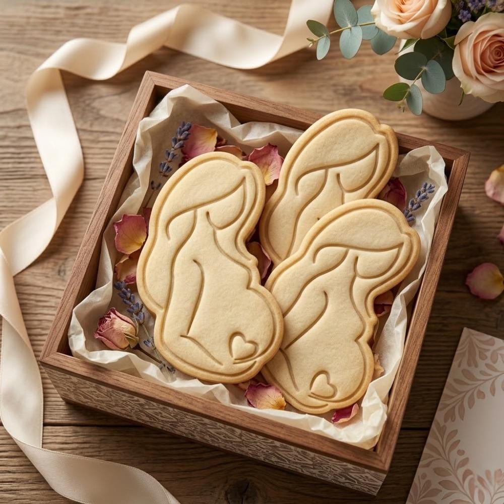 Pregnant Mom Cookie Cutter & Stamp, First Mother's Day Cookie Stamp, Pregnancy Announcement Cookie Cutter, New Mom Baby Shower Cookie Stamp