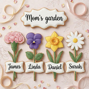 Mom's Garden Cookie Cutter, Mother's Day Cookie Cutter, Grandma's Garden Cookie Cutter, Daisy Pansy Floral Cookie Cutter