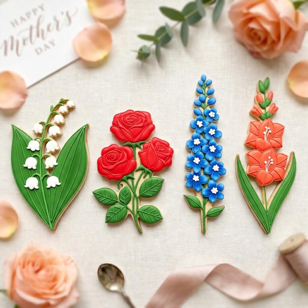 Flower Mother's Day Cookie Cutter, Grandma's Garden Floral Cutter, Mom's Garden Bouquet Cookie Cutter, Mother's Day Gift